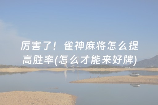 厉害了！雀神麻将怎么提高胜率(怎么才能来好牌)