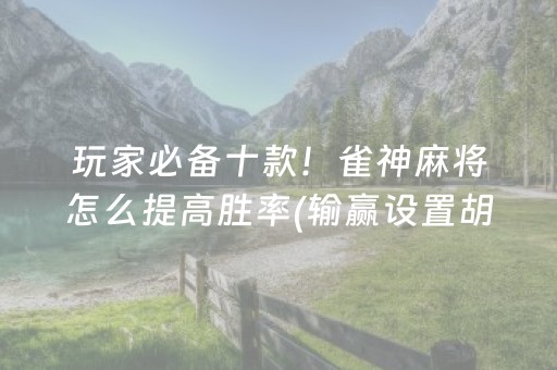 玩家必备十款！雀神麻将怎么提高胜率(输赢设置胡牌规律)