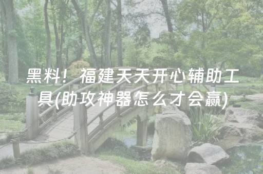 黑料！福建天天开心辅助工具(助攻神器怎么才会赢)