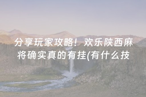 分享玩家攻略！欢乐陕西麻将确实真的有挂(有什么技巧)