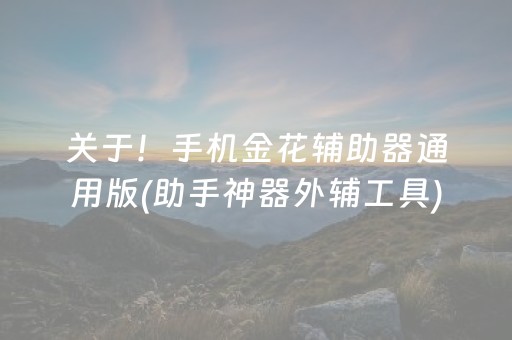 关于！手机金花辅助器通用版(助手神器外辅工具)