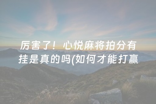 厉害了！心悦麻将拍分有挂是真的吗(如何才能打赢)