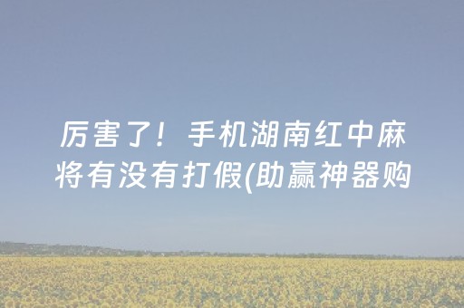 厉害了！手机湖南红中麻将有没有打假(助赢神器购买)