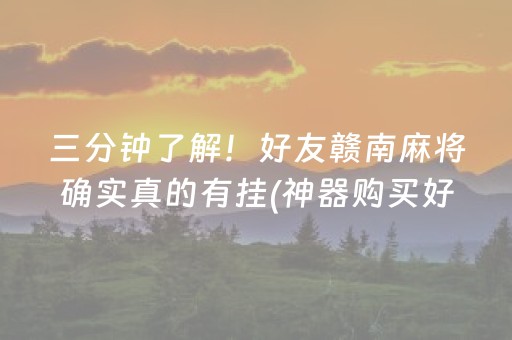 三分钟了解！好友赣南麻将确实真的有挂(神器购买好牌规律)