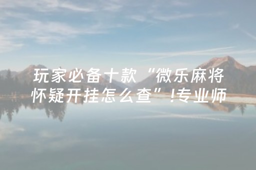 玩家必备十款“微乐麻将怀疑开挂怎么查”!专业师傅带你一起了解（详细教程）-抖音