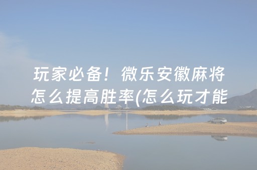 玩家必备！微乐安徽麻将怎么提高胜率(怎么玩才能赢)