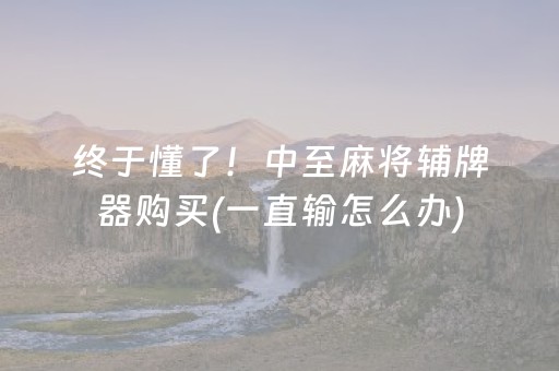 终于懂了！中至麻将辅牌器购买(一直输怎么办)