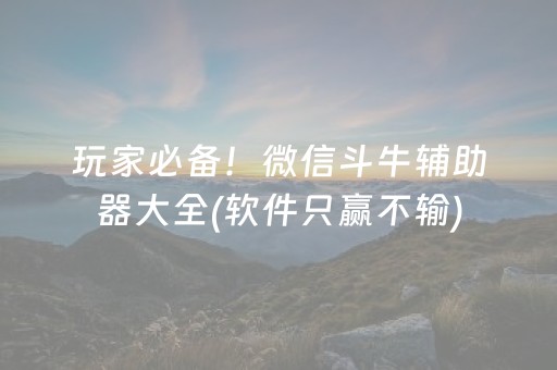 玩家必备！微信斗牛辅助器大全(软件只赢不输)