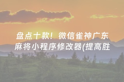 盘点十款！微信雀神广东麻将小程序修改器(提高胜率软件)