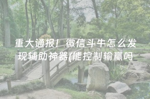 重大通报！微信斗牛怎么发现辅助神器(能控制输赢吗)