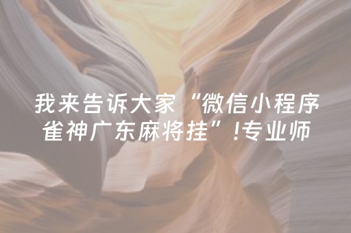 我来告诉大家“微信小程序雀神广东麻将挂”!专业师傅带你一起了解（详细教程）-抖音
