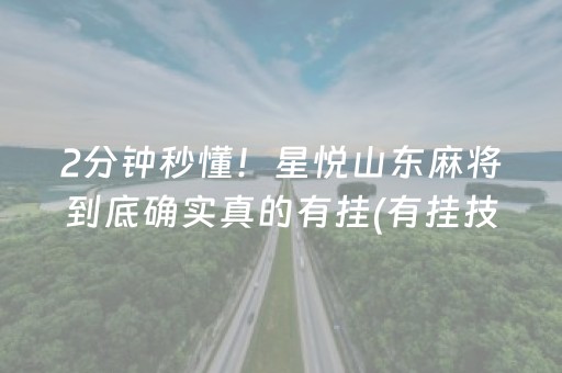 2分钟秒懂！星悦山东麻将到底确实真的有挂(有挂技巧辅助器)