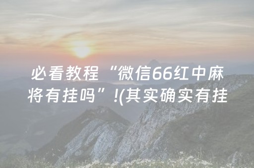 必看教程“微信66红中麻将有挂吗”!(其实确实有挂)-抖音