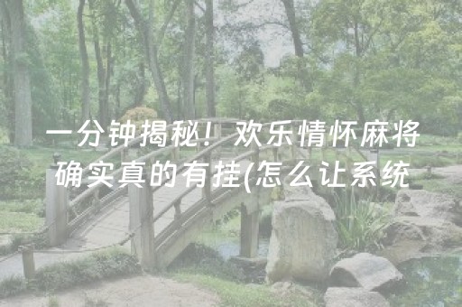 一分钟揭秘！欢乐情怀麻将确实真的有挂(怎么让系统给你发好牌)