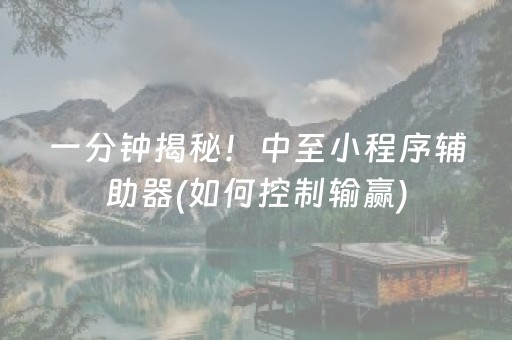 一分钟揭秘！中至小程序辅助器(如何控制输赢)