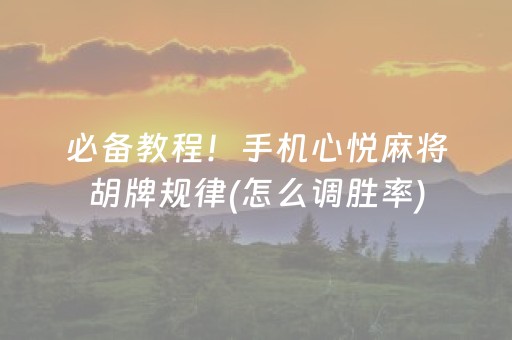 实测辅助“微信里打麻将怎么才能赢（专用辅牌神器免安装）