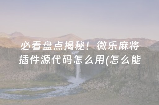 必看盘点揭秘！微乐麻将插件源代码怎么用(怎么能赢发牌规律)