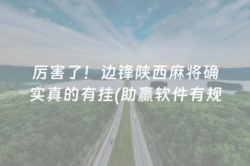 厉害了！边锋陕西麻将确实真的有挂(助赢软件有规律吗)