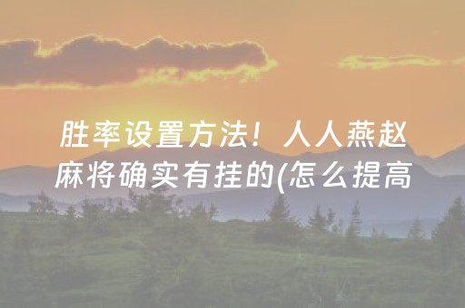 3分钟学会“东游手机麻将可以设置输赢吗（助赢神器通用版）