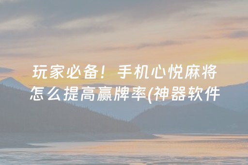 玩家必备！手机心悦麻将怎么提高赢牌率(神器软件)