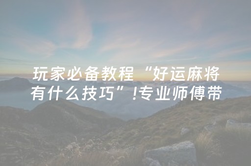 我来教大家“麻将机程序检测方法大全（专用辅牌神器免安装）