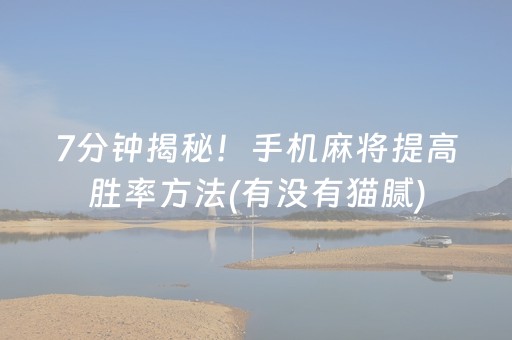 7分钟揭秘！手机麻将提高胜率方法(有没有猫腻)