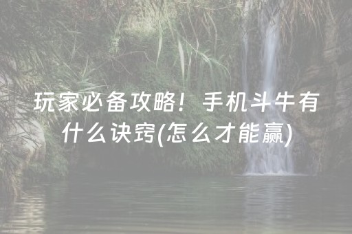 玩家必备攻略！手机斗牛有什么诀窍(怎么才能赢)