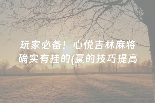 玩家必备！心悦吉林麻将确实有挂的(赢的技巧提高胜率)