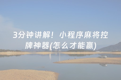 3分钟讲解！小程序麻将控牌神器(怎么才能赢)