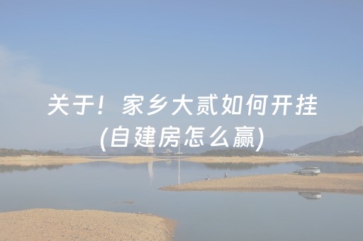 关于！家乡大贰如何开挂(自建房怎么赢)