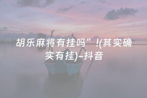 胡乐麻将有挂吗”!(其实确实有挂)-抖音