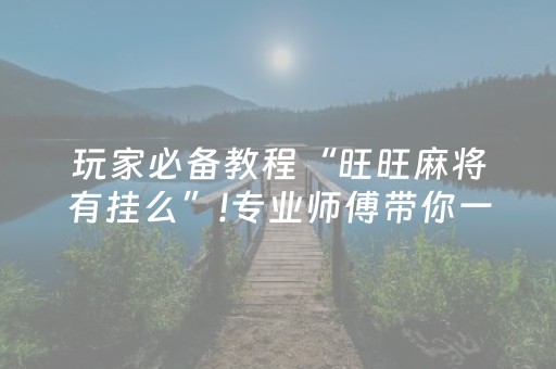 玩家必备教程“旺旺麻将有挂么”!专业师傅带你一起了解（详细教程）-抖音