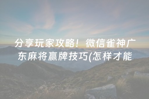 教程辅助“微信麻将怎么打才能赢（助赢神器通用版）