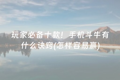 玩家必备十款！手机斗牛有什么诀窍(怎样容易赢)