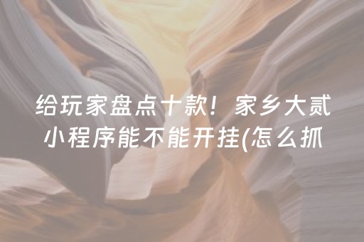 给玩家盘点十款！家乡大贰小程序能不能开挂(怎么抓到好牌)