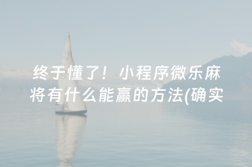 玩家必备教程“微乐麻将胡牌神器（助赢神器通用版）