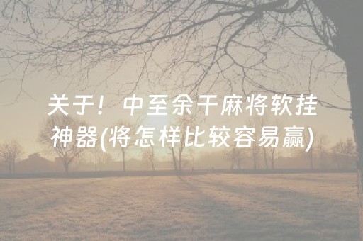 关于！中至余干麻将软挂神器(将怎样比较容易赢)