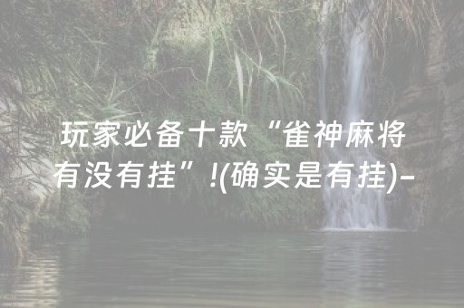 玩家必备十款“雀神麻将有没有挂”!(确实是有挂)-抖音