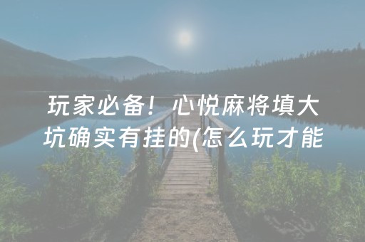 玩家必备！心悦麻将填大坑确实有挂的(怎么玩才能赢)
