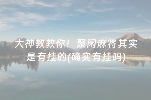 大神教教你！聚闲麻将其实是有挂的(确实有挂吗)