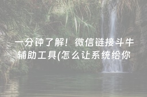 一分钟了解！微信链接斗牛辅助工具(怎么让系统给你发好牌)