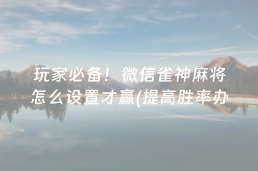 玩家必备！微信雀神麻将怎么设置才赢(提高胜率办法)