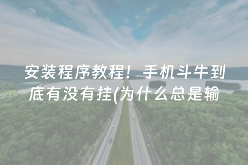 安装程序教程！手机斗牛到底有没有挂(为什么总是输)