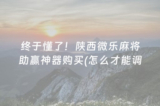 终于懂了！陕西微乐麻将助赢神器购买(怎么才能调胜率)