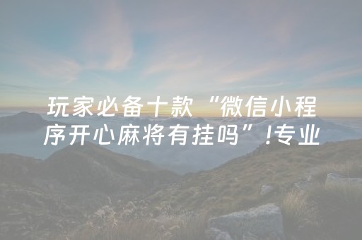 玩家必备十款“微信小程序开心麻将有挂吗”!专业师傅带你一起了解（详细教程）-抖音