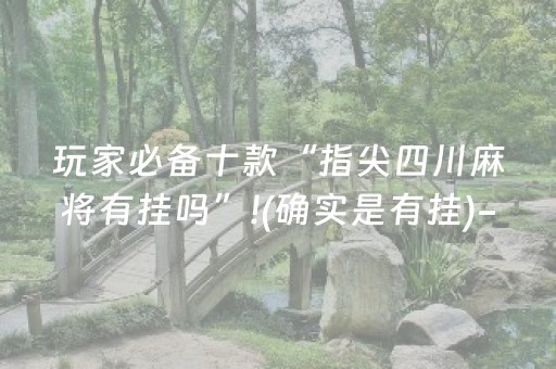 玩家必备十款“指尖四川麻将有挂吗”!(确实是有挂)-抖音