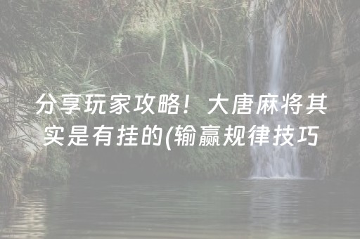 分享玩家攻略！大唐麻将其实是有挂的(输赢规律技巧)
