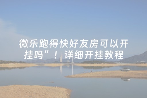 微乐跑得快好友房可以开挂吗”！详细开挂教程（确实真的有挂)-抖音