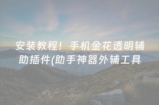 安装教程！手机金花透明辅助插件(助手神器外辅工具)
