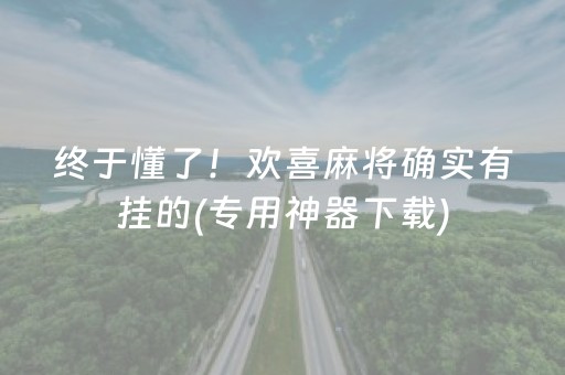 终于懂了！欢喜麻将确实有挂的(专用神器下载)